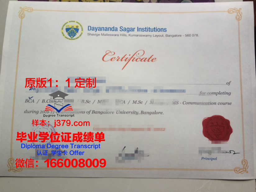 班加罗尔大学阿恰雅学院 diploma 毕业证