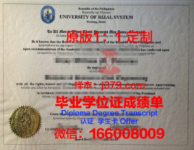 菲律宾技术学院毕业证书图片模板(菲律宾毕业证是学位证书吗)